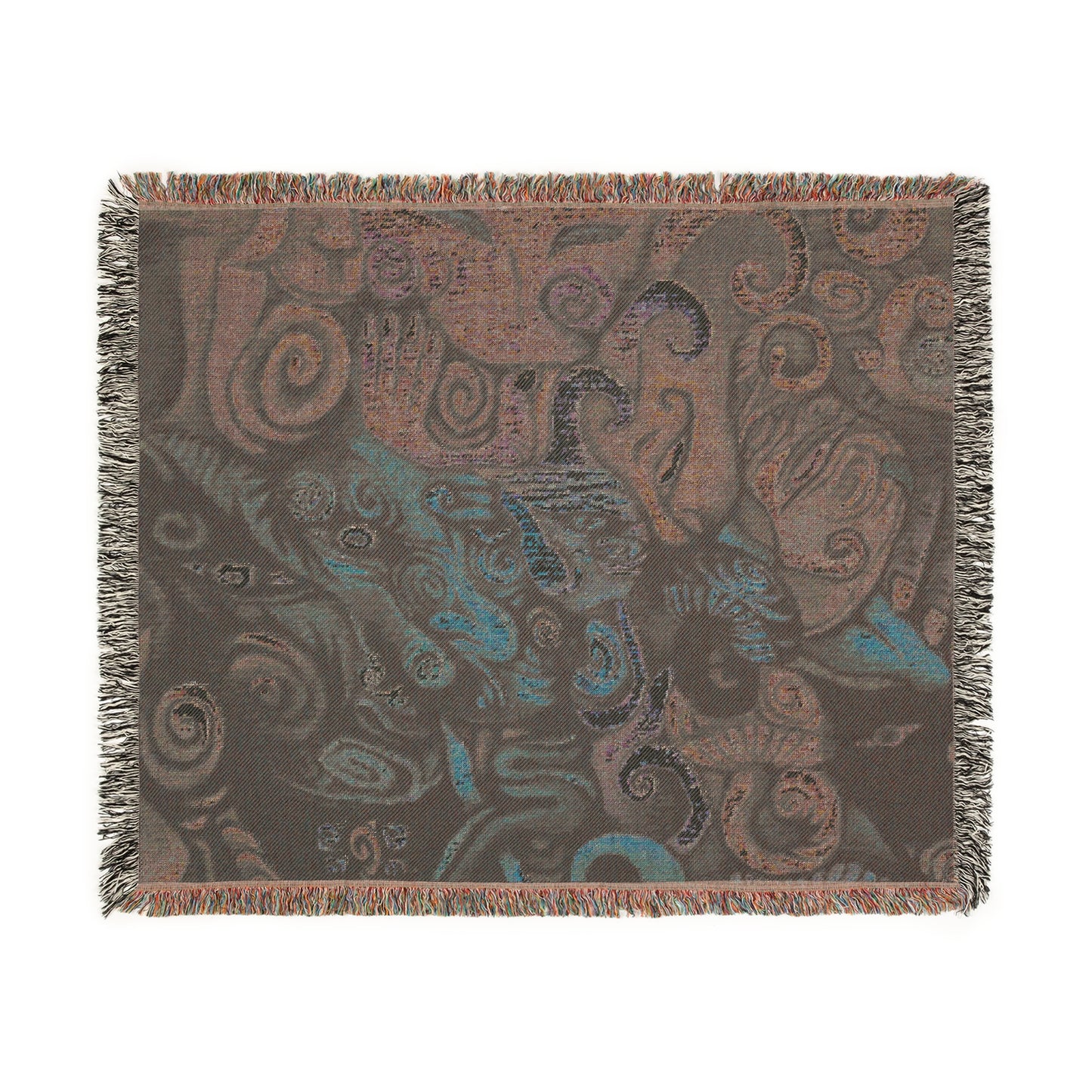 Blanket – 100% Woven Cotton | "Tricksters" Psychedelic Wall Hanging or Throw (60" x 50")